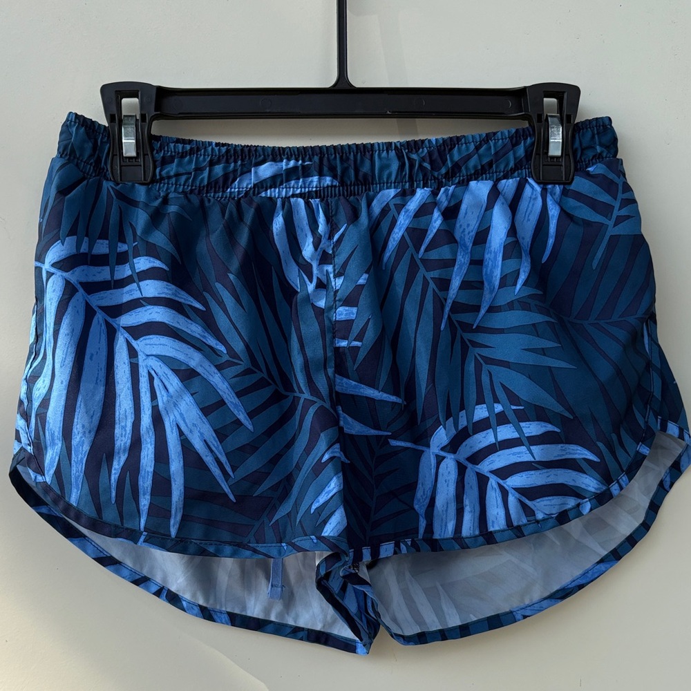 Old Navy Blue Leaf Print Women's Athletic Shorts